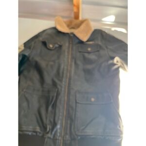 Pacific Trail Faux Leather‎ Sherpa Collar Bomber Jacket L 14-16